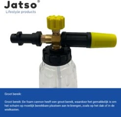 Jatso® Foam Cannon - Snow Foam - Foam Gun - Schuimlans - Foam Gun Auto - Foam Lance - Schuimsproeier - Snow Foam Cannon - Past Op Karcher K1 T/m K7 - Messing - Afneembaar Pistool -Tuin En Buiten 1200x1153 3
