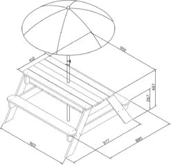 AXI Nick Zand & Water Picknicktafel In Antraciet/Bruin - Parasol Blauw/Wit - Picknick Tafel Voor Kinderen Van Hout -Tuin En Buiten 1200x1159 2