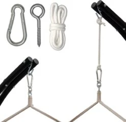 Metalen Ophangset Tot 160kg - Massieve Bevestiging Set Voor Hangstoel Hangmat - Plafond Wand Montage -Tuin En Buiten 1200x1159