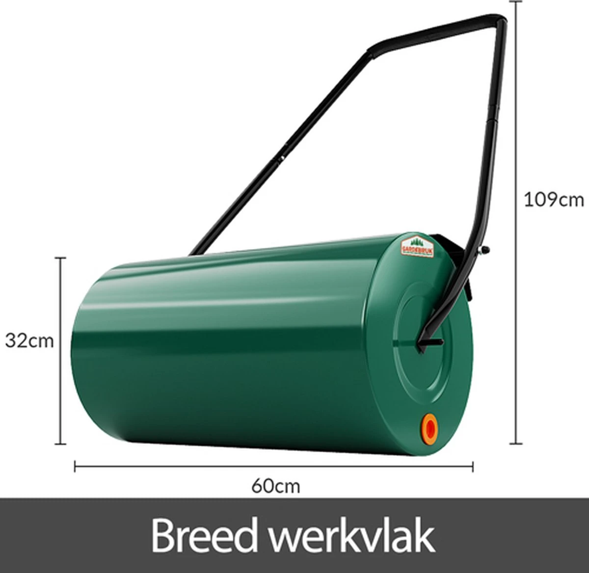 Gardebruk Tuinwals 60cm - 50L Vulvolume Staaltrommel - Groen 4 Gardebruk Tuinwals 60cm - 50L Vulvolume Staaltrommel - Groen - Afbeelding 4
