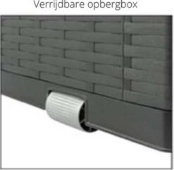 Verrijdbare Tuinkussen Opbergbox - Rattan Look - Zwart - 350 Liter 13 Verrijdbare Tuinkussen Opbergbox - Rattan Look - Zwart - 350 Liter -Tuin En Buiten 1200x1173