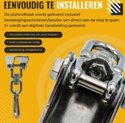 Itstrong® Plafondhaak Ophangsysteem Voor Binnen & Buiten – Ophanghaak Voor Bokszak – Schommel – Schommelstoel – Hangstoel - RVS -Tuin En Buiten 1200x1178 11
