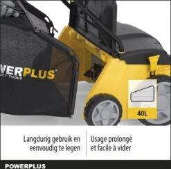 Powerplus POWXG7513 Elektrische Verticuteermachine - Mos Verwijderaar - 1400W - 320mm Maaibreedte - 45L Opvangbak - Incl. Gazonbeluchter/grasbeluchter -Tuin En Buiten 1200x1179