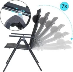 Casaria Tuinstoel Aluminium - 2 Stuks Inklapbaar - Antraciet -Tuin En Buiten 1200x1183 3