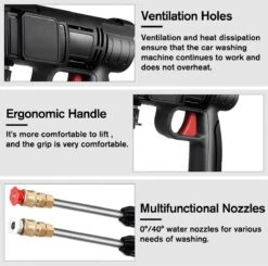 Merkloos Drillpro Elektrische Accu - Hogedrukreiniger - 30Bar - Multifunctioneel Mondstuk - Draagbaar Oplaadbaar Snoerloos - Zwart -Tuin En Buiten 1200x1191 1