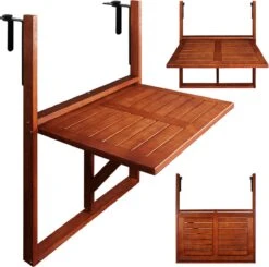 Merkloos Casaria Balkontafel - FSC®-Gecertificeerd Acaciahout – Hangend – Bruin -Tuin En Buiten 1200x1191 6