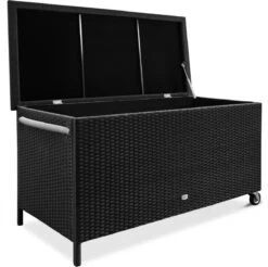 Casaria Wicker Opbergbox - Waterdicht 121,5cm Met Wielen - Grijs
