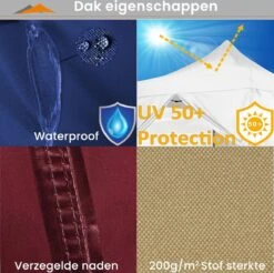 Easy Up Partytent - Partytent - Paviljoen - Partytent Opvouwbaar - Partytent 3x3 - Partytent Met Zijwanden - Inclusief Trolley - Waterdicht - UV 50+ Bescherming - Met Ramen - 16 Kg - Staal - Antraciet - 300 X 300 Cm -Tuin En Buiten 1200x1195 1