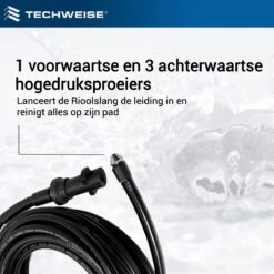 Techweise - Rioolslang Voor Kärcher K2 T/m K7 - 15M - Met Voorwaartse Hogedruksproeiers -Tuin En Buiten 1200x1200 1014
