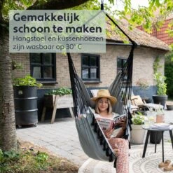 Vita5 XXL Hangstoel | Binnen&Buiten Hangnest | Incl. 2 Kussens En Boekenvak | Volwassenen&Kinderen | Hangmatstoel Tot 225kg | Grijs 15 Vita5 XXL Hangstoel | Binnen&Buiten Hangnest | Incl. 2 Kussens En Boekenvak | Volwassenen&Kinderen | Hangmatstoel Tot 225kg | Grijs -Tuin En Buiten 1200x1200 1068