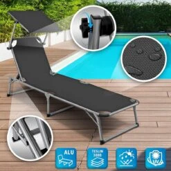 Sens Design Zonnebed - Ligbed Inklapbaar Met Zonneklep - Grijs -Tuin En Buiten 1200x1200 1087