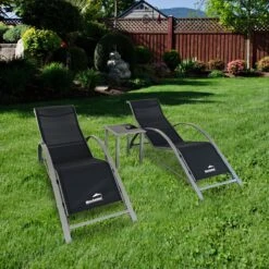 MaxxGarden Ligbed Set - 2 Stuks Zwart - Met Tafel - Sun Loungers - Loungebed -Tuin En Buiten 1200x1200 1093