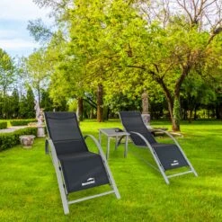 MaxxGarden Ligbed Set - 2 Stuks Zwart - Met Tafel - Sun Loungers - Loungebed -Tuin En Buiten 1200x1200 1094