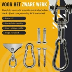 Itstrong® Plafondhaak Ophangsysteem Voor Binnen & Buiten – Ophanghaak Voor Bokszak – Schommel – Schommelstoel – Hangstoel - RVS -Tuin En Buiten 1200x1200 1098