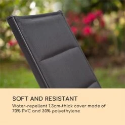 Blumfeldt Renazzo Lounge Ligstoel - Ligbed Voor De Tuin - Aluminium Tuinstoel - 6 Standen - Waterafstotend - Bekleding Van 70 % Pvc En 30 % Polyetheen - Zwart -Tuin En Buiten 1200x1200 1129