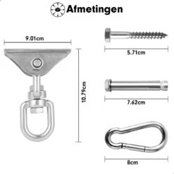 Luxe Ophangsysteem - 180° Schommelen, 360° Roteerbaar - Plafondhaak - Ophanghaak - Hangstoel Buiten - Hangstoel Binnen – Schommelstoel - Schommel - Bokszakken - RVS - Nederlandse Handleiding - 14 Luxe Ophangsysteem - 180° Schommelen, 360° Roteerbaar - Plafondhaak - Ophanghaak - Hangstoel Buiten - Hangstoel Binnen – Schommelstoel - Schommel - Bokszakken - RVS - Nederlandse Handleiding - -Tuin En Buiten 1200x1200 1150