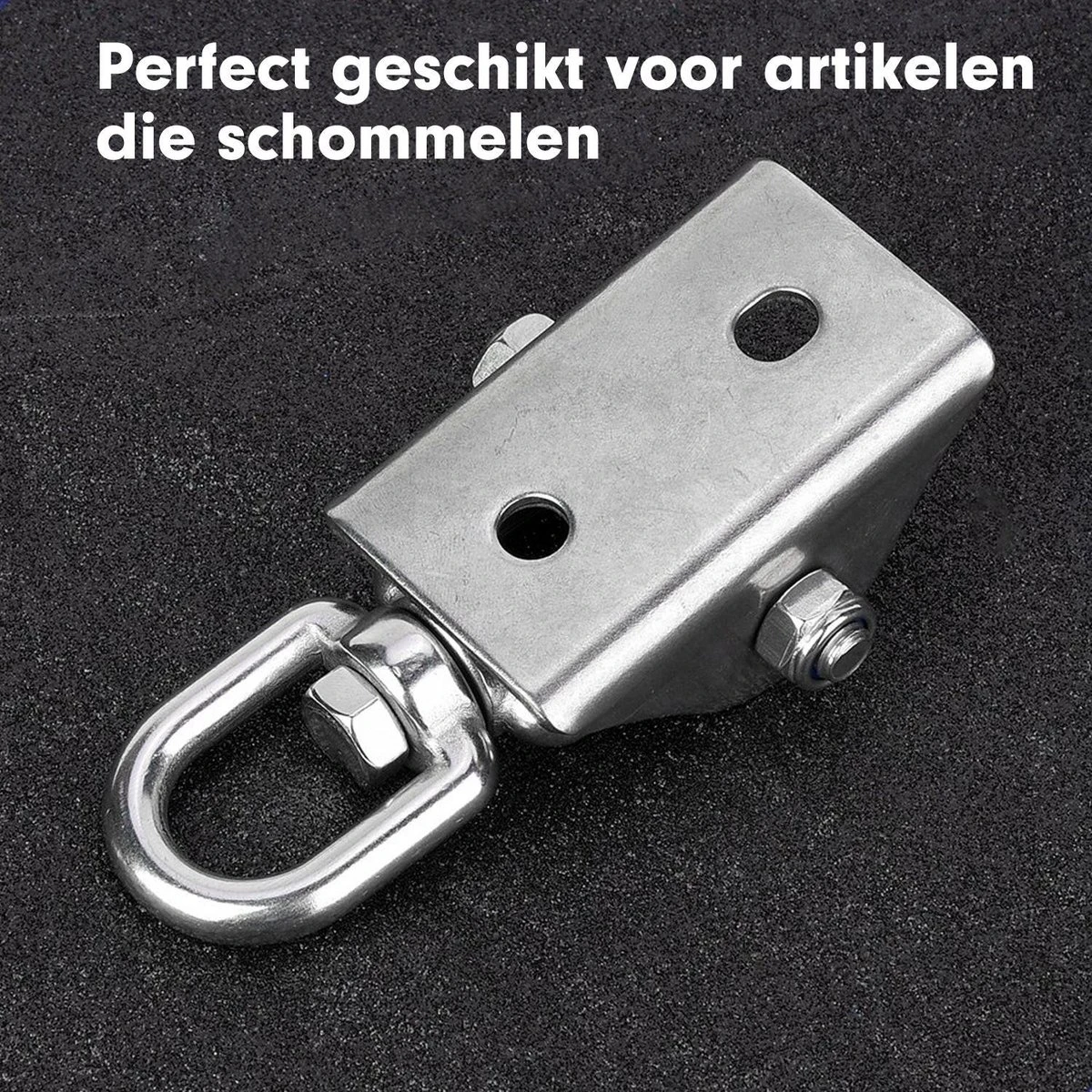 Luxe Ophangsysteem - 180° Schommelen, 360° Roteerbaar - Plafondhaak - Ophanghaak - Hangstoel Buiten - Hangstoel Binnen – Schommelstoel - Schommel - Bokszakken - RVS - Nederlandse Handleiding - 8 Luxe Ophangsysteem - 180° Schommelen, 360° Roteerbaar - Plafondhaak - Ophanghaak - Hangstoel Buiten - Hangstoel Binnen – Schommelstoel - Schommel - Bokszakken - RVS - Nederlandse Handleiding - - Afbeelding 8