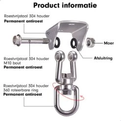 Luxe Ophangsysteem - 180° Schommelen, 360° Roteerbaar - Plafondhaak - Ophanghaak - Hangstoel Buiten - Hangstoel Binnen – Schommelstoel - Schommel - Bokszakken - RVS - Nederlandse Handleiding - 19 Luxe Ophangsysteem - 180° Schommelen, 360° Roteerbaar - Plafondhaak - Ophanghaak - Hangstoel Buiten - Hangstoel Binnen – Schommelstoel - Schommel - Bokszakken - RVS - Nederlandse Handleiding - -Tuin En Buiten 1200x1200 1155