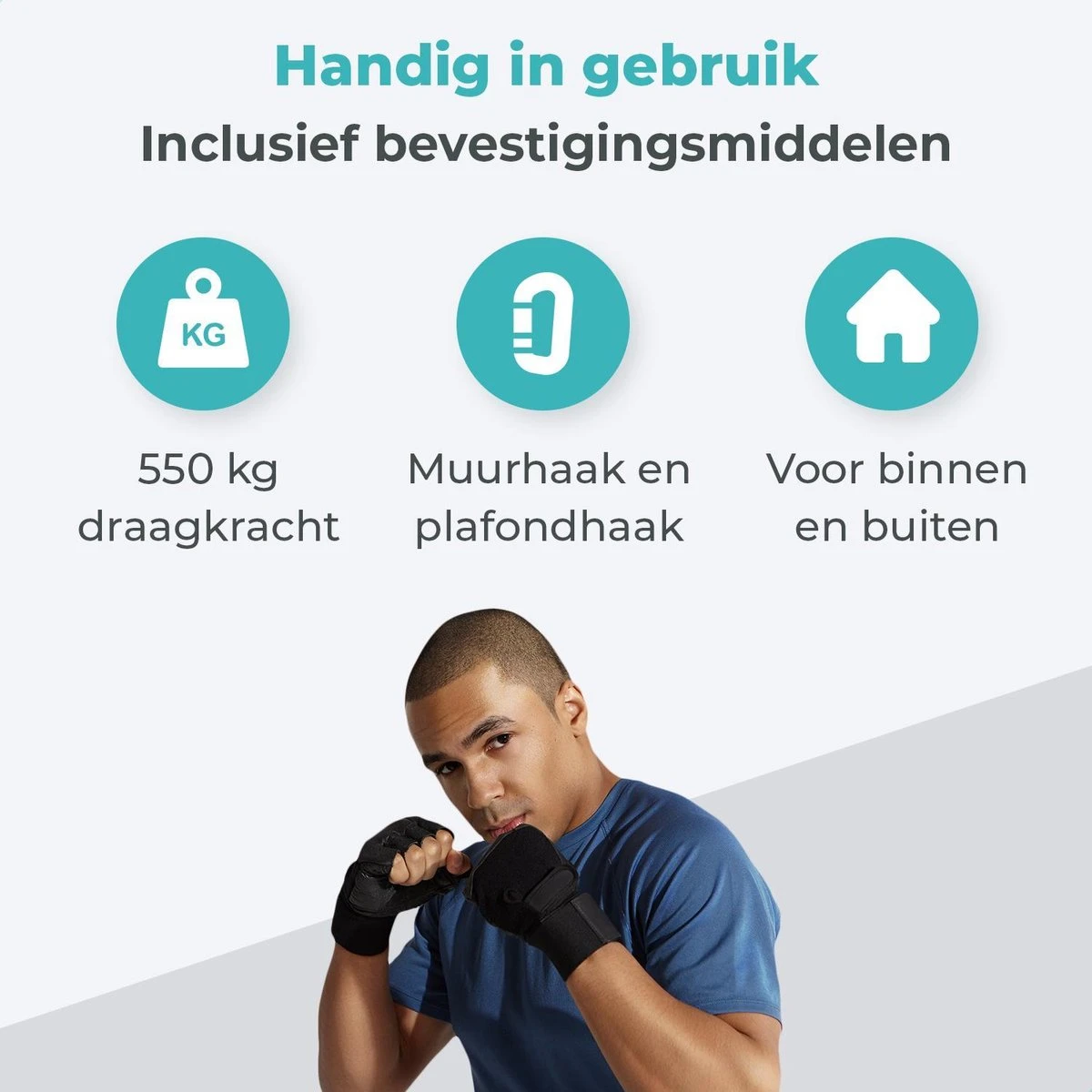 AVINT GOODS RVS Ophangsysteem Plafondhaak Bokszak – Schroefhaak & Ophanghaak Hangstoel – Muurhaak Binnen & Buiten - 550KG 2 AVINT GOODS RVS Ophangsysteem Plafondhaak Bokszak – Schroefhaak & Ophanghaak Hangstoel – Muurhaak Binnen & Buiten - 550KG - Afbeelding 2