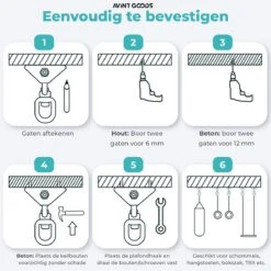 AVINT GOODS RVS Ophangsysteem Plafondhaak Bokszak – Schroefhaak & Ophanghaak Hangstoel – Muurhaak Binnen & Buiten - 550KG 17 AVINT GOODS RVS Ophangsysteem Plafondhaak Bokszak – Schroefhaak & Ophanghaak Hangstoel – Muurhaak Binnen & Buiten - 550KG -Tuin En Buiten 1200x1200 1206