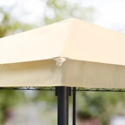 Tuinpaviljoen 3x3 M Waterdicht Paviljoen Met 4 Zijwanden Tuintent Ca. 180 G/m² Dakzeil In Crème Partytent -Tuin En Buiten 1200x1200 121