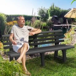 Casaria Tuinbank Orchidea – Kunststof/240kg Belastbaar – Antraciet -Tuin En Buiten 1200x1200 1251