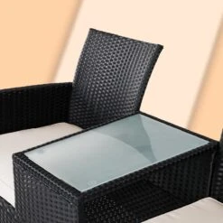 Casaria Polyrattan Tuinbank - Incl. Kussen - 143x55x88 Cm Zwart -Tuin En Buiten 1200x1200 1266