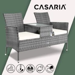 Casaria Polyrattan Tuinbank - Incl. Tafel & Kussens 7 Cm - Grijs 15 Casaria Polyrattan Tuinbank - Incl. Tafel & Kussens 7 Cm - Grijs -Tuin En Buiten 1200x1200 1268