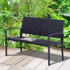 Outsunny Polyrotan Tuinbank 2-zits Parkbank Bank Staal Zwart 867-022 19 Outsunny Polyrotan Tuinbank 2-zits Parkbank Bank Staal Zwart 867-022 -Tuin En Buiten 1200x1200 1295