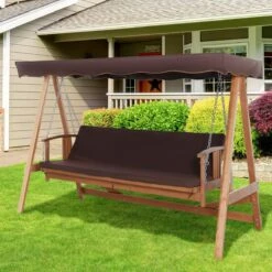 Outsunny Hollywoodschommel Hout Tuinschommel Schommelbank Ligfunctie 3 Personen 84A-185 -Tuin En Buiten 1200x1200 1300