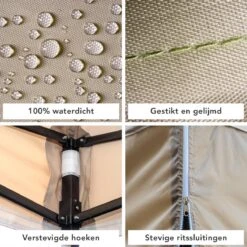 LifeGoods Partytent - 3x3 M - Zijwanden - Easy Up - Opvouwbaar - Waterdicht - Draagtas Met Wieltjes - Beige 18 LifeGoods Partytent - 3x3 M - Zijwanden - Easy Up - Opvouwbaar - Waterdicht - Draagtas Met Wieltjes - Beige -Tuin En Buiten 1200x1200 132