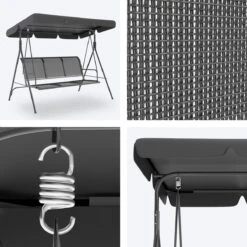 LifeGoods Schommelbank - 3-zits - Tot 250KG - Kantelbaar Dak - UV-bestendig Zonnescherm - 172x104x162cm - Grijs 17 LifeGoods Schommelbank - 3-zits - Tot 250KG - Kantelbaar Dak - UV-bestendig Zonnescherm - 172x104x162cm - Grijs -Tuin En Buiten 1200x1200 1354