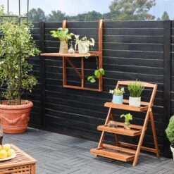 Merkloos Casaria Balkontafel - FSC®-Gecertificeerd Acaciahout – Hangend – Bruin -Tuin En Buiten 1200x1200 1370