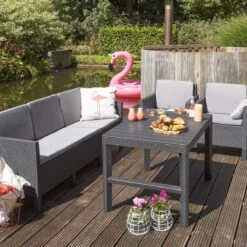 Allibert Lyon Tuintafel - 116x71,5x66/40 Cm - Grafiet -Tuin En Buiten 1200x1200 1379
