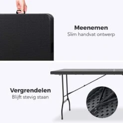 LifeGoods Klaptafel - Inklapbaar - 180 Cm - 6 Tot 8 Personen - Zwart -Tuin En Buiten 1200x1200 1401