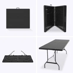 LifeGoods Klaptafel - Inklapbaar - 180 Cm - 6 Tot 8 Personen - Zwart -Tuin En Buiten 1200x1200 1406