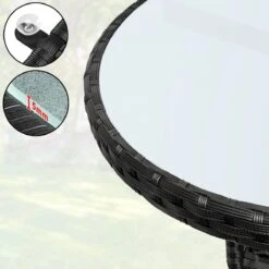 Casaria Polyrattan Bijzettafel 80cm Rond - 5mm Veiligheidsglas – Zwart 14 Casaria Polyrattan Bijzettafel 80cm Rond - 5mm Veiligheidsglas – Zwart -Tuin En Buiten 1200x1200 1428