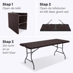 LifeGoods Klaptafel - Inklapbaar - 180 Cm - 6 Tot 8 Personen - Bruin -Tuin En Buiten 1200x1200 1453