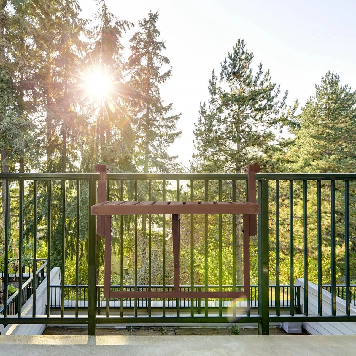 Relaxdays Balkontafel Inklapbaar - Klaptafel Balkon - Tafel Reling - Hangtafel Hout 5 Relaxdays Balkontafel Inklapbaar - Klaptafel Balkon - Tafel Reling - Hangtafel Hout - Afbeelding 5