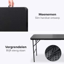 LifeGoods Klaptafel - Inklapbaar - 120 Cm - 4 Personen - Zwart -Tuin En Buiten 1200x1200 1470