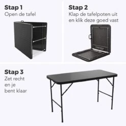 LifeGoods Klaptafel - Inklapbaar - 120 Cm - 4 Personen - Zwart -Tuin En Buiten 1200x1200 1471