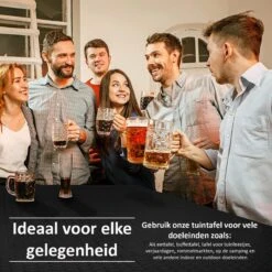 Sens Design Tuintafel Kunststof - Campingtafel Inklapbaar - Rotan-Look -Tuin En Buiten 1200x1200 1498