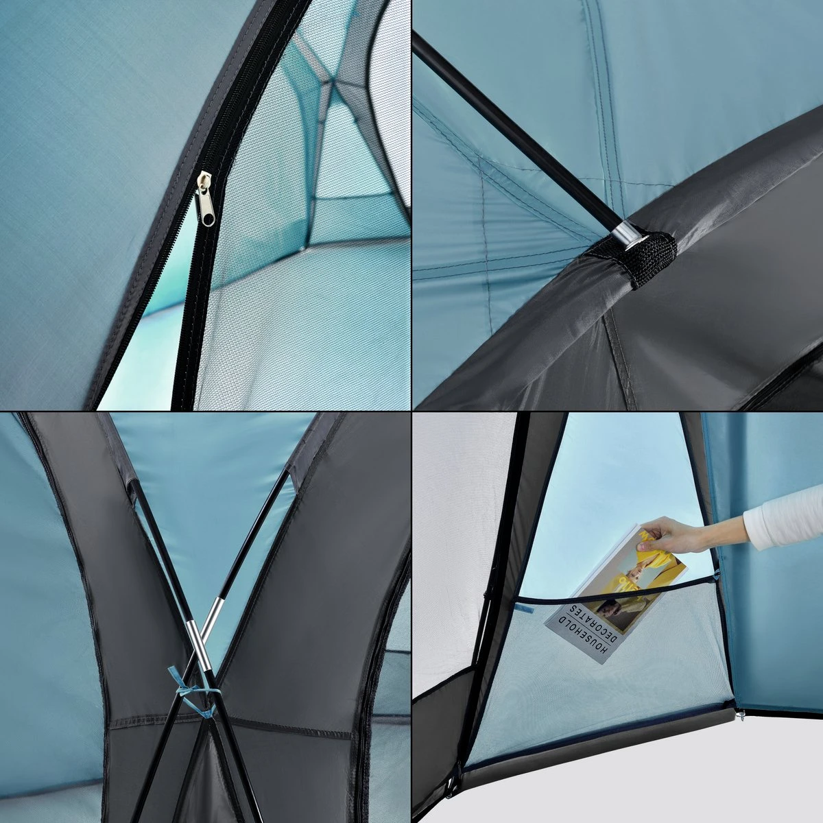 Pro-Tec Paviljoen Grästorp Met LED-verlichting 345x345x247 Cm Lichtblauw 5 Pro-Tec Paviljoen Grästorp Met LED-verlichting 345x345x247 Cm Lichtblauw - Afbeelding 5