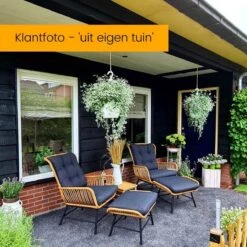 BUITEN Living Dex Wicker Loungestoel Tuin | Wicker + Aluminium | Bamboe Antraciet -Tuin En Buiten 1200x1200 16