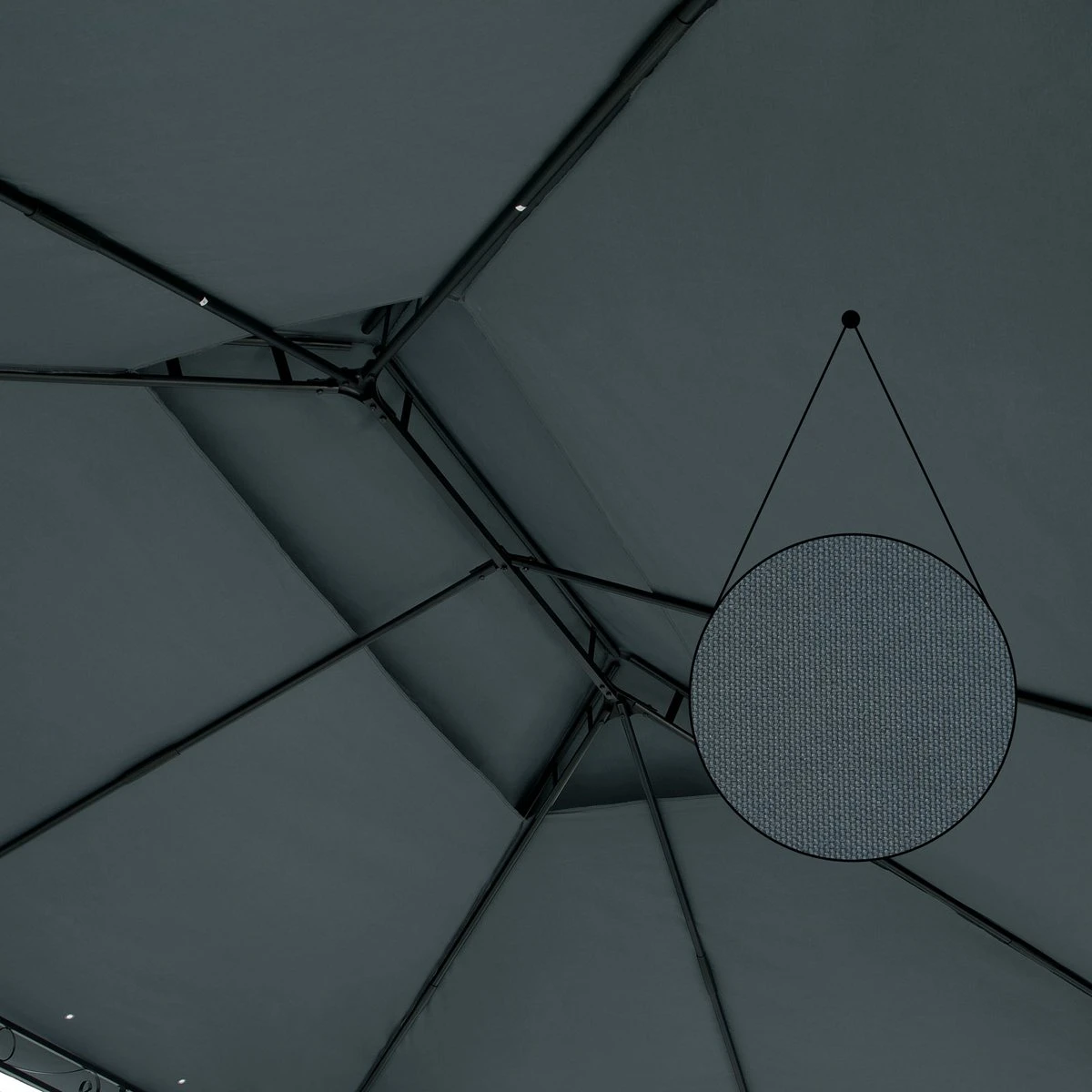 Casaria Paviljoen Topas 3x4m - UV-bescherming 50+ - Antraciet 2 Casaria Paviljoen Topas 3x4m - UV-bescherming 50+ - Antraciet - Afbeelding 2