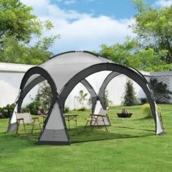 Pro-Tec Paviljoen Grästorp Met LED-verlichting 345x345x247 Cm Donkergrijs -Tuin En Buiten 1200x1200 177