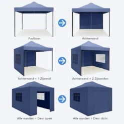 LifeGoods Partytent - 3x4.5 M - Zijwanden - Easy Up - Opvouwbaar - Waterdicht - Draagtas Met Wieltjes - Donkerblauw 17 LifeGoods Partytent - 3x4.5 M - Zijwanden - Easy Up - Opvouwbaar - Waterdicht - Draagtas Met Wieltjes - Donkerblauw -Tuin En Buiten 1200x1200 190