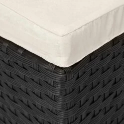 Casaria Polyrattan Zonne-Eiland Ø185cm – Incl. Kussens - Zwart Crème -Tuin En Buiten 1200x1200 210