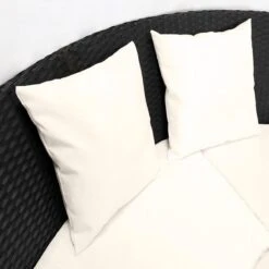 Casaria Polyrattan Zonne-Eiland Ø185cm – Incl. Kussens - Zwart Crème -Tuin En Buiten 1200x1200 213