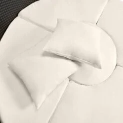 Casaria Polyrattan Zonne-Eiland Ø185cm – Incl. Kussens - Zwart Crème -Tuin En Buiten 1200x1200 216